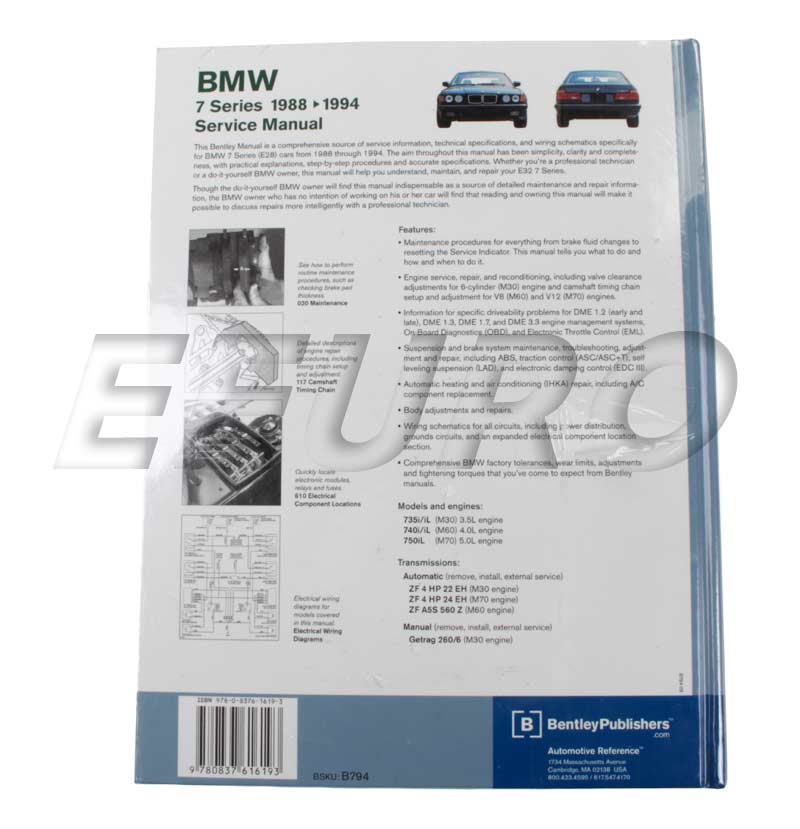 download Bmw E32 7 workshop manual