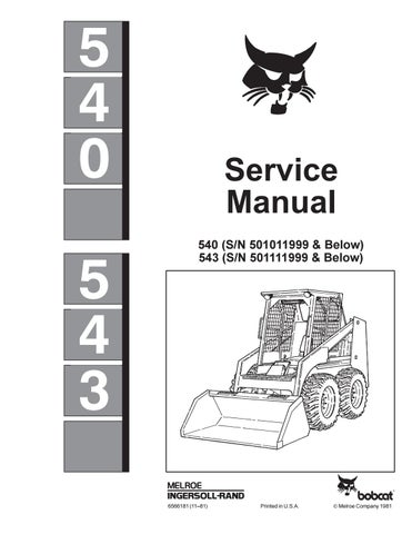 download Bobcat 543B Loader Workable workshop manual