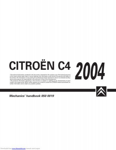 download CITROEN C8 2.0 HDi Without particle filter Manu able workshop manual