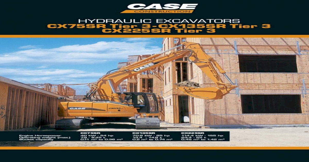 download Case CX75SR Tier 3 Hydraulic Excavator s able workshop manual