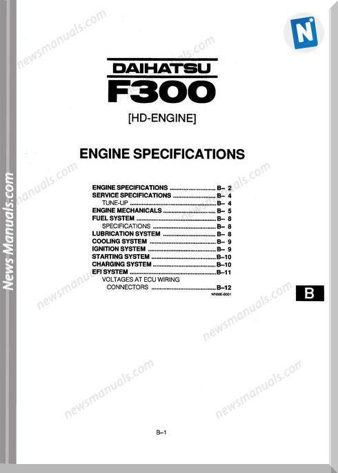 download DAIHATSU F300 HD Engine workshop manual