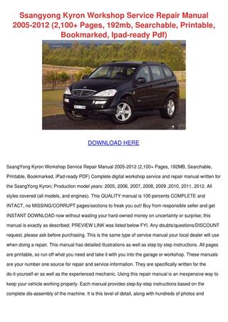 download Daewoo Musso workshop manual