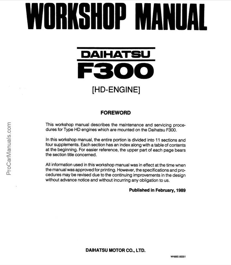 download Daihatsu F300 HD Engine able workshop manual