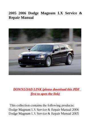 download Dodge Magnum LX workshop manual