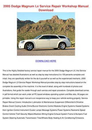 download Dodge Magnum LX workshop manual