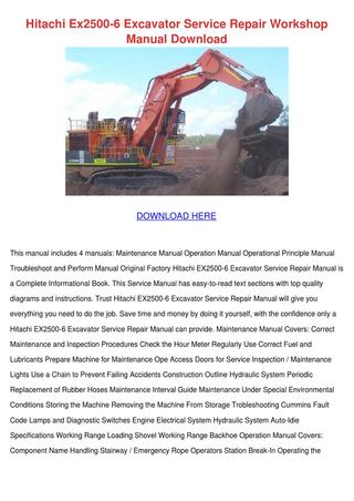 download Hitachi EX2500 6 Hydraulic Excavator able workshop manual