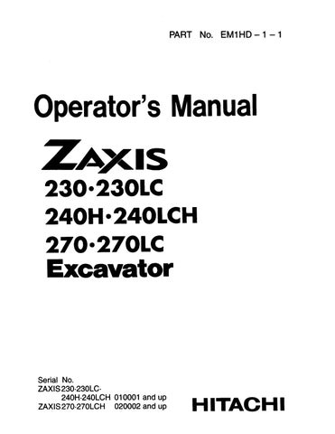 download Hitachi Zaxis 230 Excavator able workshop manual