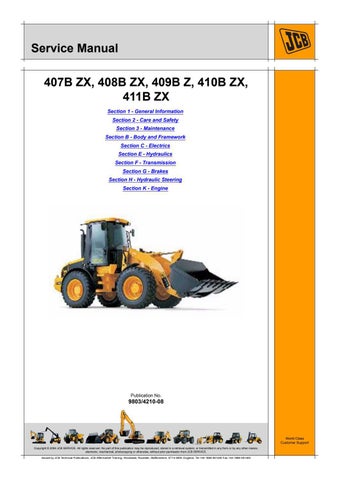 download JCB 407B ZX 408B ZX 409B Z 410B ZX 411B ZX Wheeled Loader able workshop manual