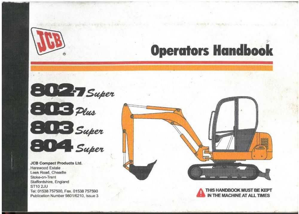 download JCB 802.7 Plus Mini Excavator able workshop manual