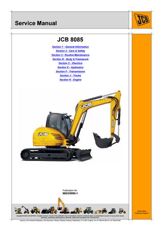 download JCB 8080 Midi Excavator able workshop manual