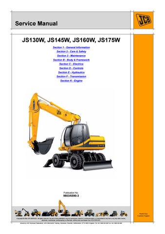 download JCB JS175W Wheeled Excavator Tier 3 Auto able workshop manual