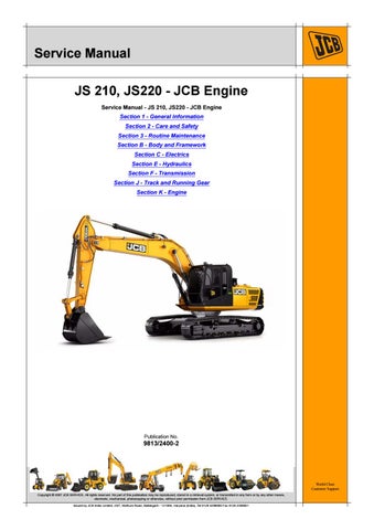 download JCB JS220 Tracked Excavator able workshop manual