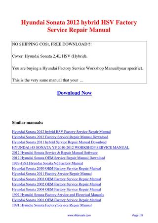 download KIA Sorento V6 3.5L OEM FSM workshop manual