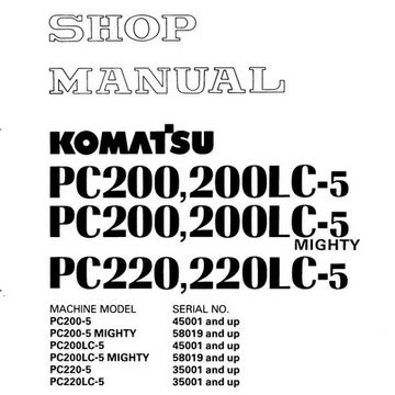 download KOMATSU PC200 PC200LC 7 PC220 PC220LC 7 able workshop manual