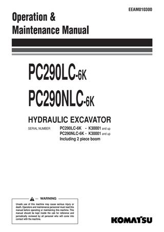 download KOMATSU PC290NLC 8 Hydraulic Excavator able workshop manual