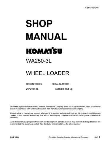 download KOMATSU WA250L 5 Wheel Loader Operation able workshop manual