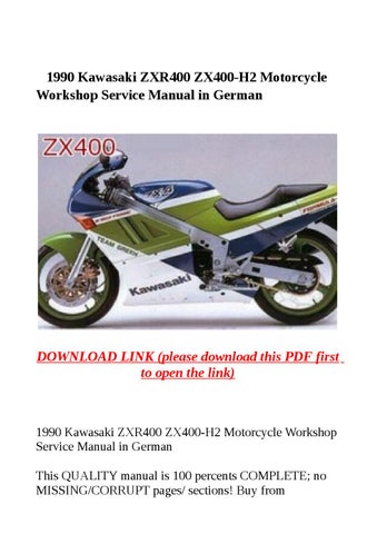 download Kawasaki ZXR400 ZX400 Motorcycle Repai Only able workshop manual