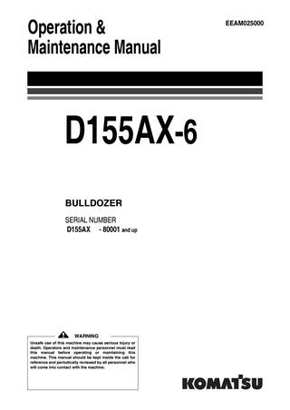 download Komatsu D155AX 5 Bulldozer [ INFORMATIVE ]  97 able workshop manual