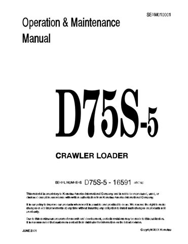 download Komatsu D75S 3 Crawler Loader able workshop manual