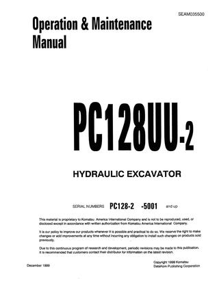 download Komatsu PC128UU 2 Hydraulic Excavator able workshop manual