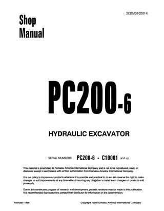 download Komatsu PC200 5 Hydraulic Excavator able workshop manual