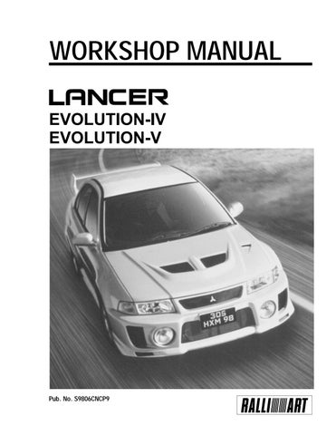 download Mitsubishi Lancer Evolution 4 5 EVO IV V Car Manual Manual able workshop manual