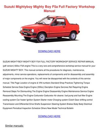 download SUZUKI MIGHTYBOY MIGHTY BOY F5A F8B workshop manual