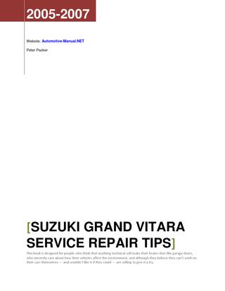 download Suzuki Grand Vitara able workshop manual