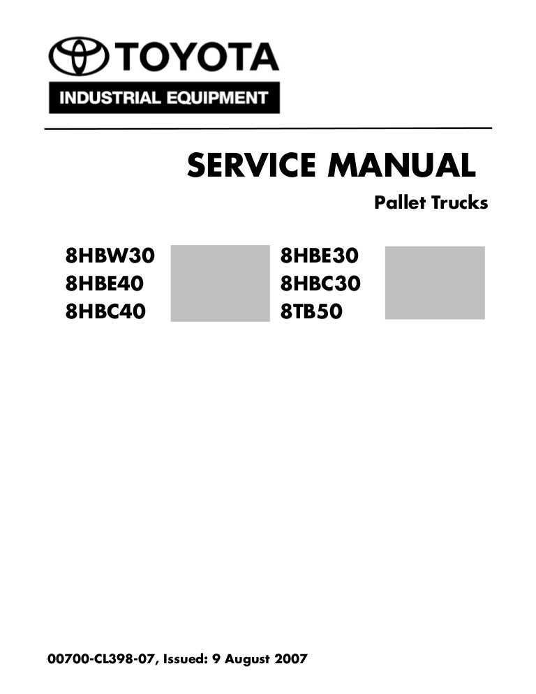 download Toyota 8HBE30 Pallet Trucks Workable workshop manual